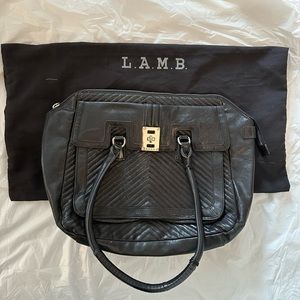 L.A.M.B. By Gwen Stefani black leather bag *RARE*